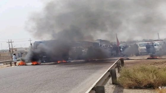 ميسان .. تظاهرة وقطع طريق احتجاجاً على أزمة شح المياه
