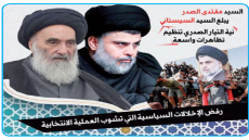 الصدر يبلغ السيستاني نية التيار تنظيم تظاهرات واسعة ورفض ما وصفه بـ(الإخلالات السياسية) التي تشوب العملية الانتخابية”