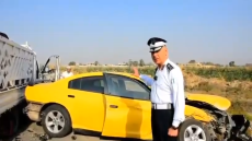 الفريق الدكتور عدي سمير حليم مدير المرور العام يشرف من قبله شخصياً على احدى الحوادث المروريه في منطقة النهروان جنوب العاصمة بغداد ،