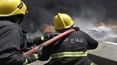 الدفاع المدني يسيطر على حريق بناية تجارية في النجف