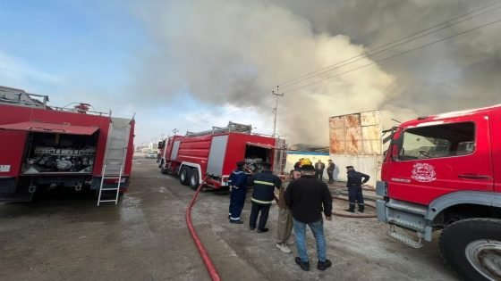 إصابة وخسائر مادية بحريق التهم مخزنا لزيوت السيارات في كركوك
