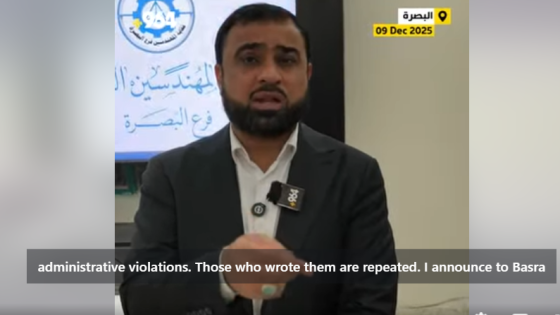 بعد قرار إقالته من بغداد.. رئيس نقابة المهندسين في البصرة يطالب بتحقيق أمام الإعلام