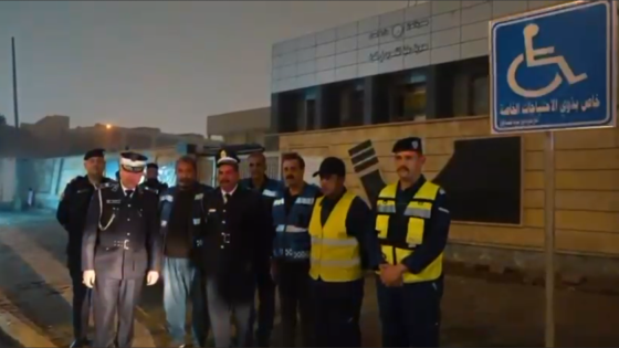 بالفيديو مديرية المرور تباشر بنصب وتهيئة اماكن وقوف مركبات ذوي الاحتياجات الخاصة .