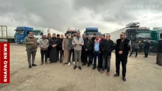 سائقو الشاحنات ينظمون وقفة احتجاجية في الموصل ويطالبون بتخفيف الإجراءات والرسوم