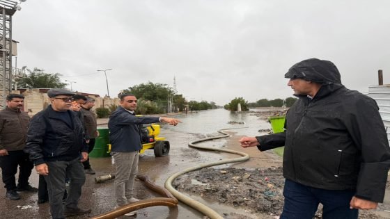 العامري: متابعة ميدانية لتصريف مياه الأمطار في البصرة مع تخصيص الرقم (911) لاستقبال شكاوى المواطنين