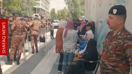 العشرات يتظاهرون أمام محافظة بغداد اعتراضاً على نتائج العقود