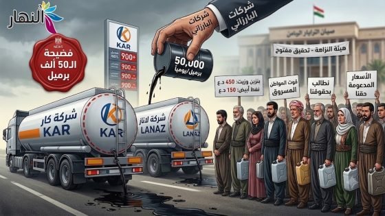 فضيحة الـ50 ألف برميل.. بهدف تغطية حاجة المواطنين شركات عائلة البارزانيتسرق قوت المواطن الكردي