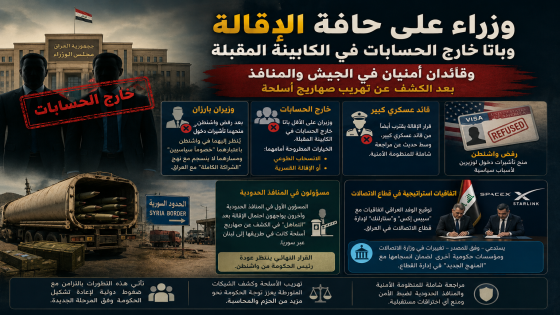 وزراء على حافة الإقالة وباتا خارج الحسابات في الكابينة المقبلة و قائدان أمنيان في الجيش والمنافذ بعد الكشف عن تهريب صهاريج أسلحة
