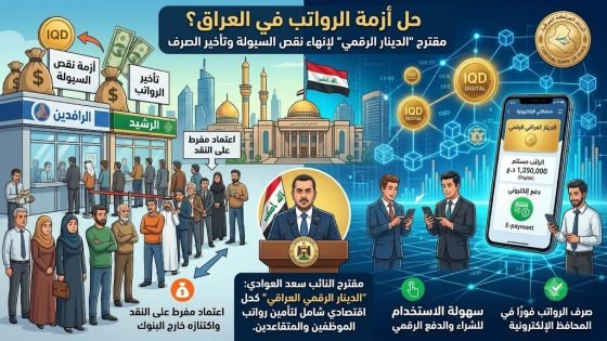 بعد تأخر صرفها.. نائب يقترح “عملة افتراضية” عبر “الدينار الرقمي” لحل أزمة الرواتب