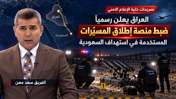 تصريحات خلية الإعلام الأمني..العراق يعلن رسمياً ضبط منصة إطلاق المسيرات المستخدمة في استهداف السعودية