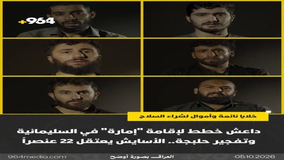 خلايا نائمة وأموال لشراء السلاح..داعش خطط لإقامة “إمارة” في السليمانية وتفجير حلبجة.. الأسايش يعتقل 22 عنصراً